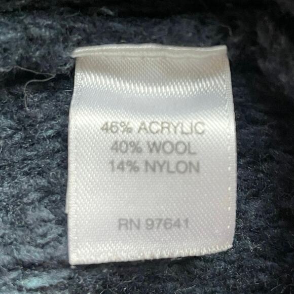 J.Jill Long Cable Knit Cardigan Sweater Navy Blue Will blend Size Medium Academy - Picture 12 of 12